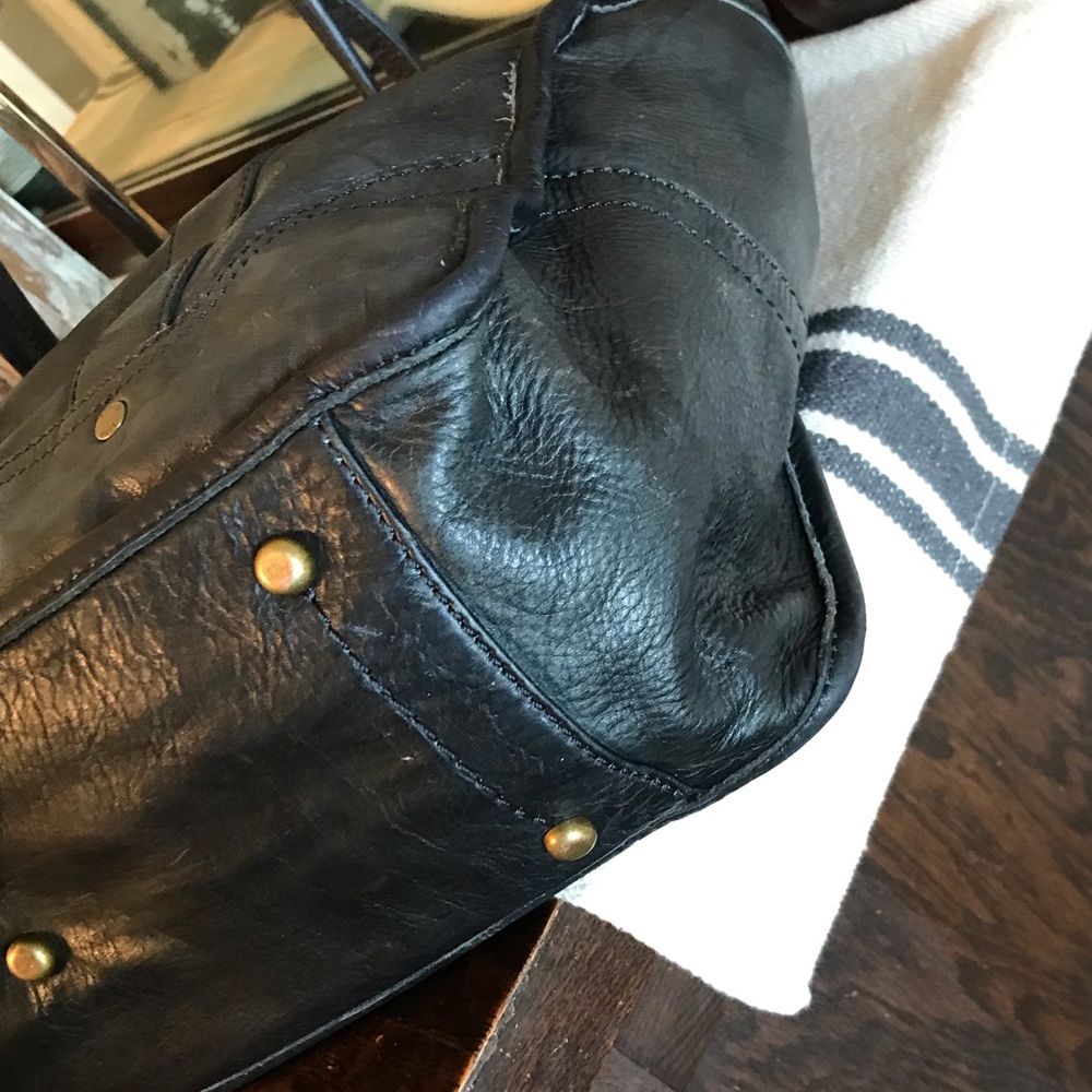 Frye Campus Dakota Leather Marbled Black Tote Shopper Shoulder Bag $378 - Picture 8 of 15